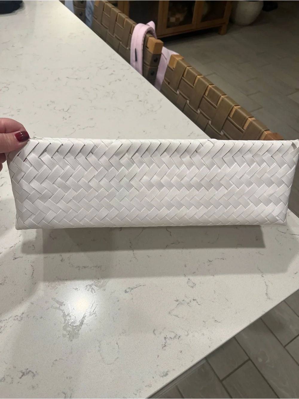White Woven 3-Compartment Organizer